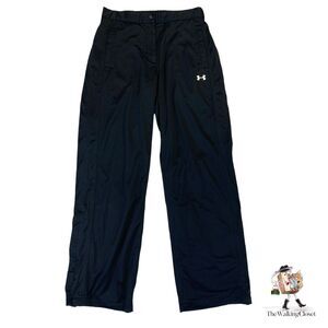 Under Armour Training Pants Mens M Medium Black Elastic Waist Zip Ankle *READ
